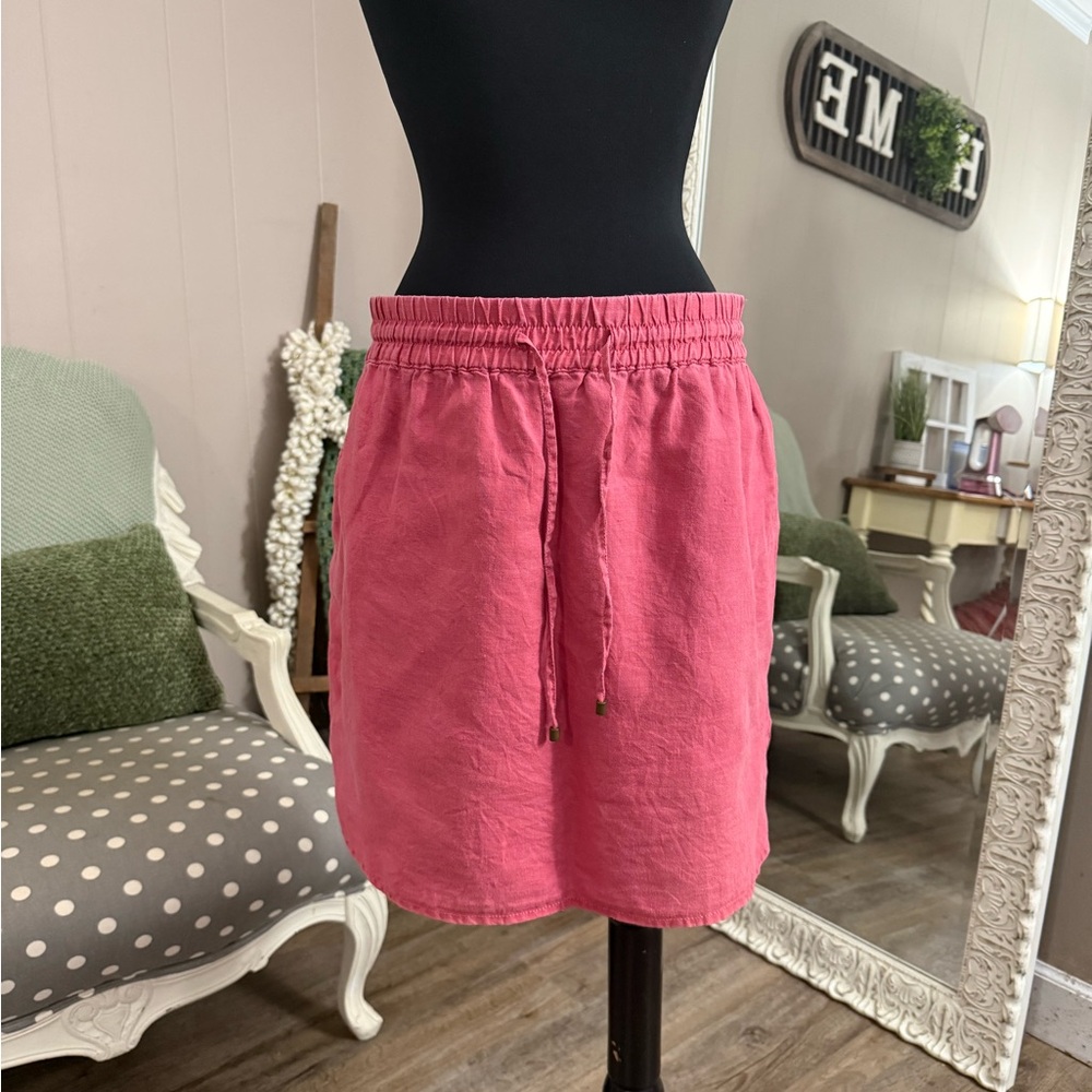 St. Tropez West • Red Linen Skirt